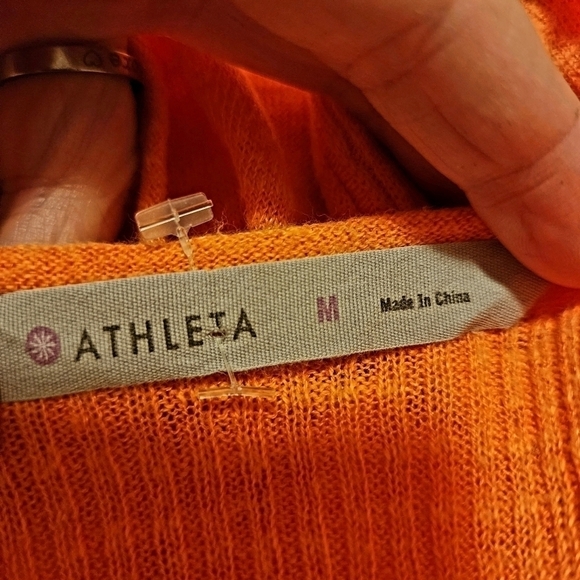 Athleta Vesta Sweater Tank Racerback Sinched Sides Coral Women's Medium M EUC - Picture 7 of 9